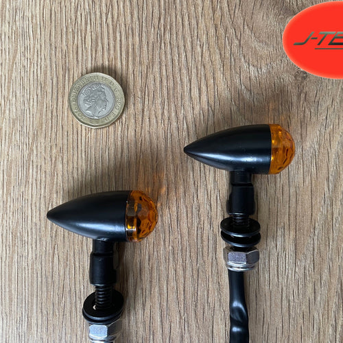 Aluminium Mini LED Indicators. 1 Pair. Great Quality. Retro.Classic.Micro Bullet