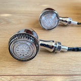 Chrome LED Indicators Smoked Lens. 1 Pair. Great Quality. Retro.Classic. Bullet