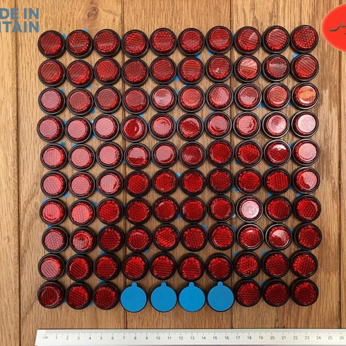 100 X Number Plate Reflectors. Adhesive, MOT . Motorcycle. Bike. Motorbike License Plate